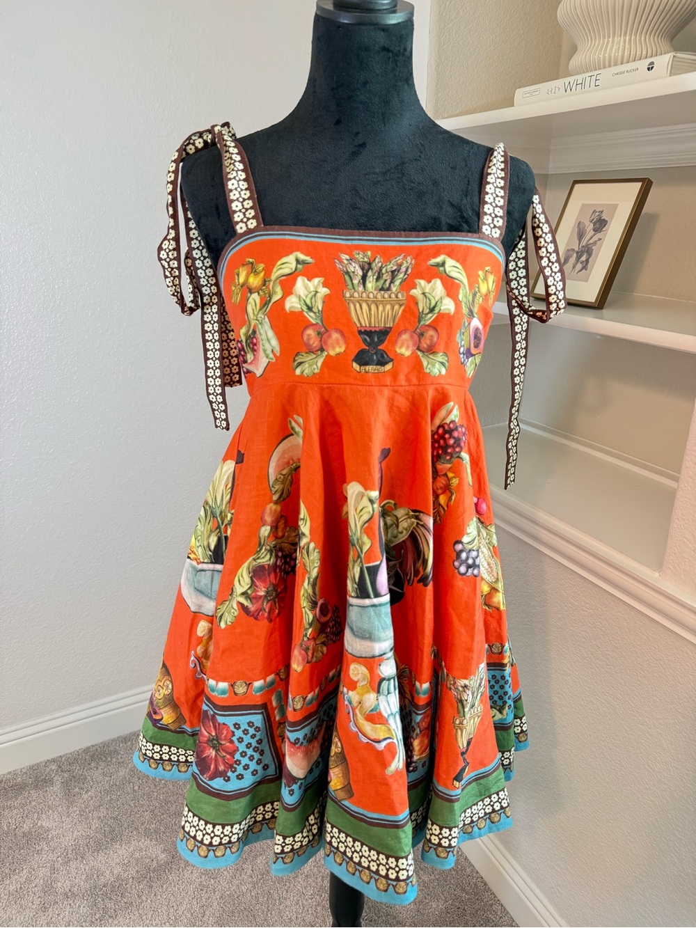 Alémais Orange Rocco Mini Sundress with Multicolor Print - Picture 6 of 16